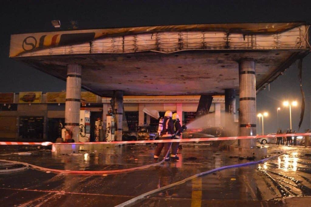 اشتعال محطة وقود في السعودية بسبب تحرك سيارة خلال عملية التزود