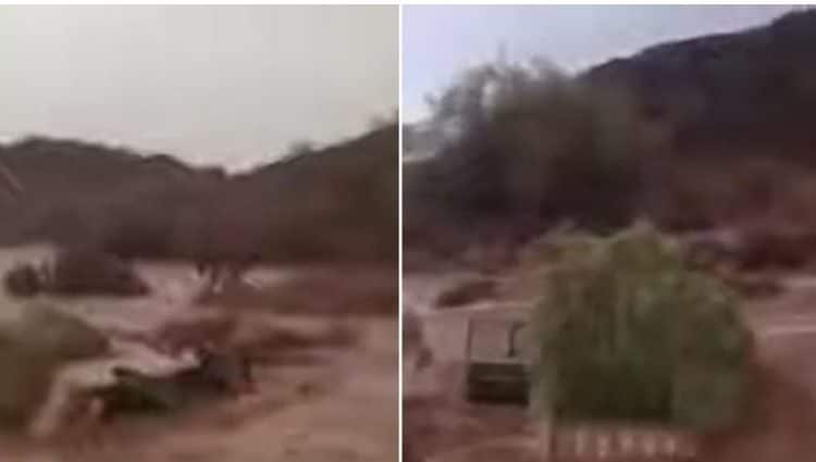 السيول تجرف عدد من السيارات في الباحة السعودية