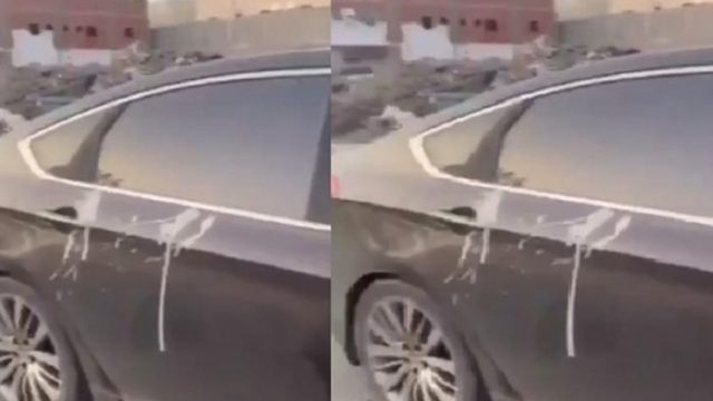 ضبط رجل يعاني من مشكلات نفسية ألقي مادة بيضاء على السيارات في شوارع جدة