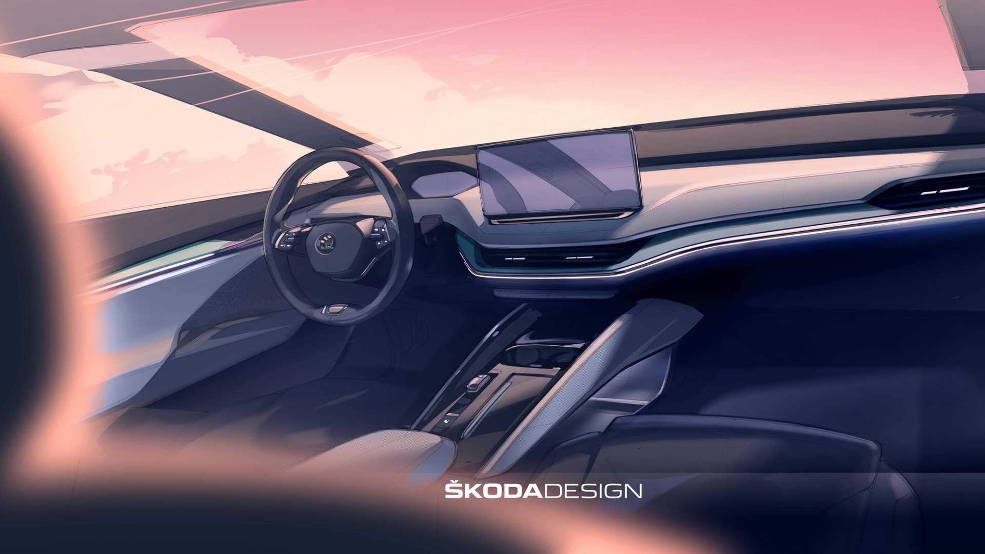 سكودا تكشف عن أول رسم لمقصورة إنياكiV 2021