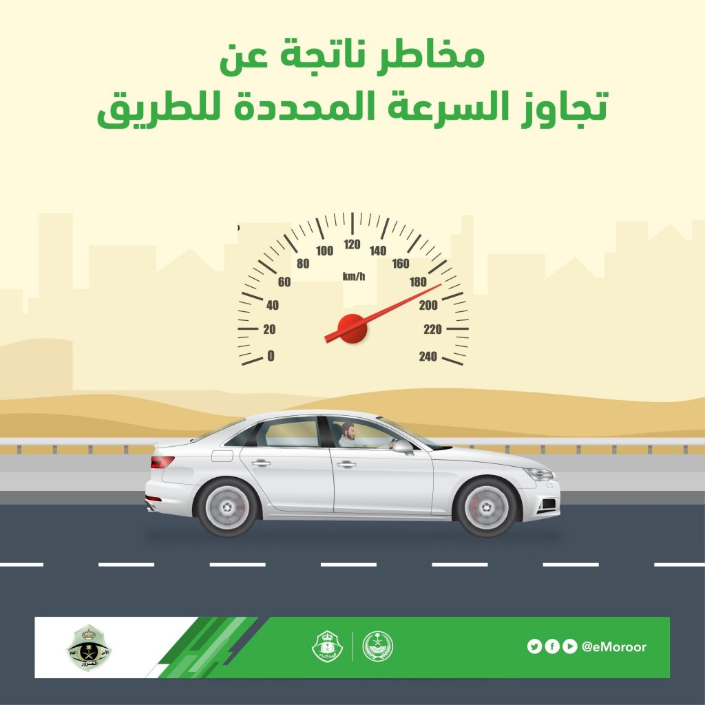المرور يحدد اهم مخاطر تجاوز السرعة المحددة على الطرق