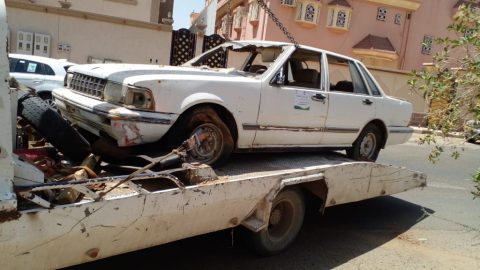 رفع 500 سيارة تالفة في جدة وازالة سيارات في نجران