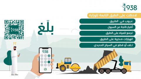 وزارة النقل تحدد مشكلات الطرق والهيئات التي يمكن الابلاغ عنها عبر تطبيق 938
