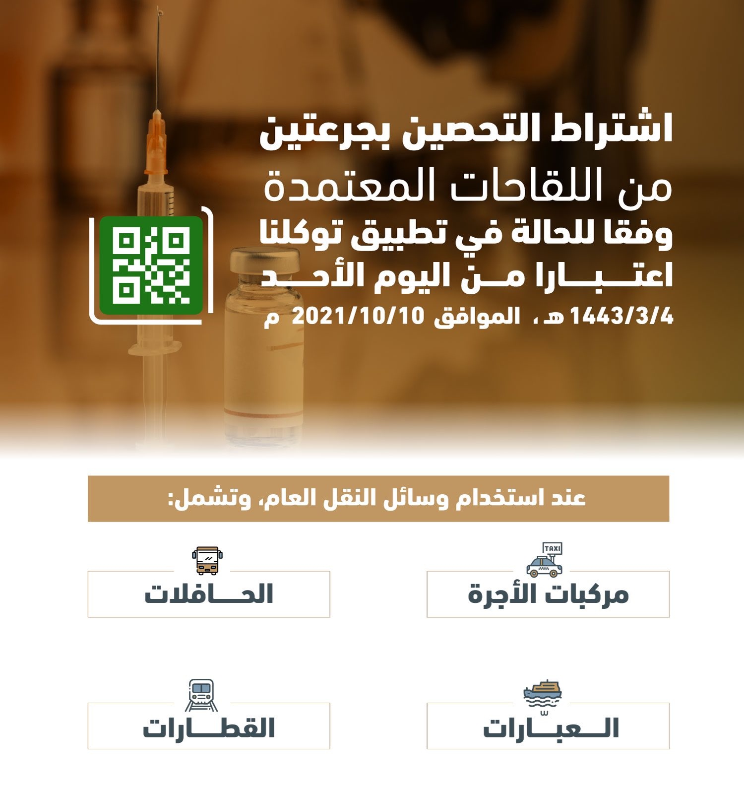 بداية من اليوم .. التحصين بجرعتين شرط لاستخدام وسائل النقل بالسعودية