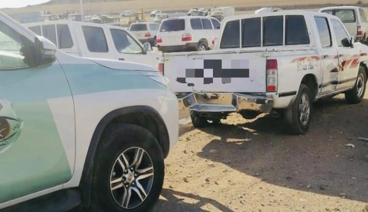 ضبط سيارة قامت بالتفحيط بدون لوحات في حائل