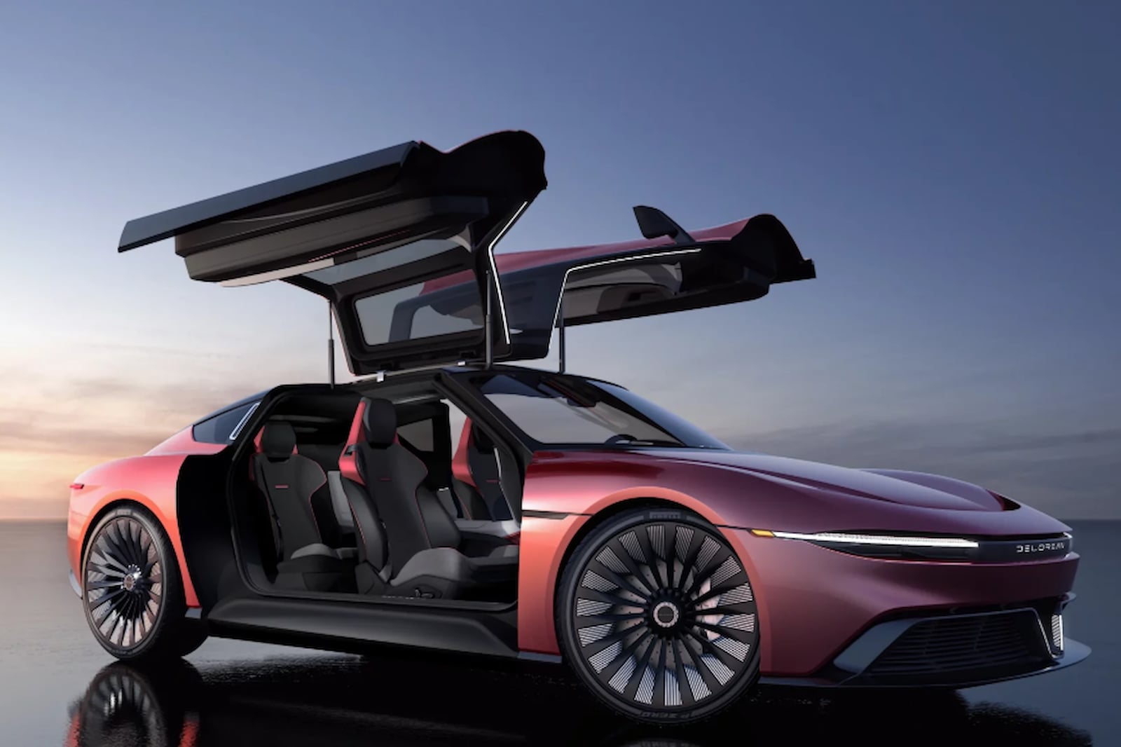 ديلوريان تطلق ألفا 5 الكهربائية بأبواب مجنحة بوحي أفلام العودة للمستقبل
