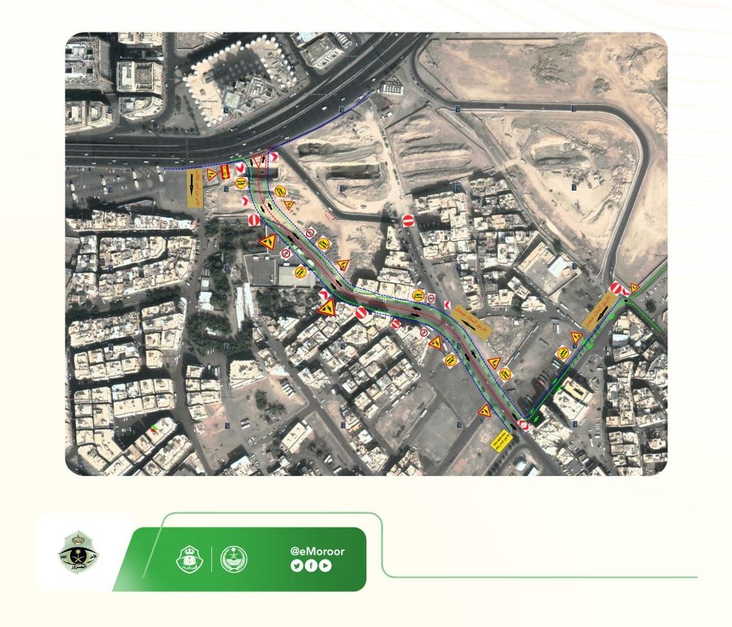 تحويل جزء من حركة المرور بطريق علي بن أبي طالب بالمدينة المنورة لمدة 3 شهور