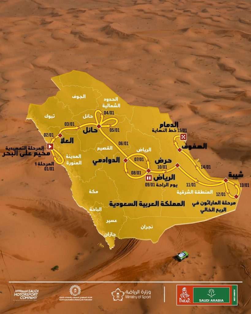 تغيير خط سير المرحلة السابعة والثامنة لرالي داكار بسبب الظروف الجوية