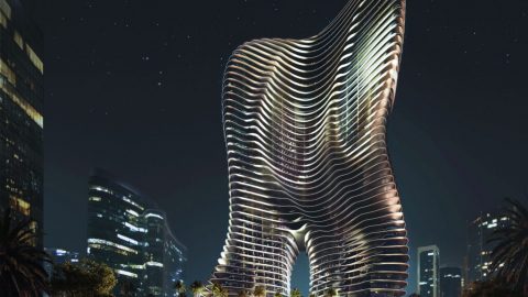 بوجاتي تصمم أحدث مبني سكني في العالم في دبي مع شاطيء صناعي