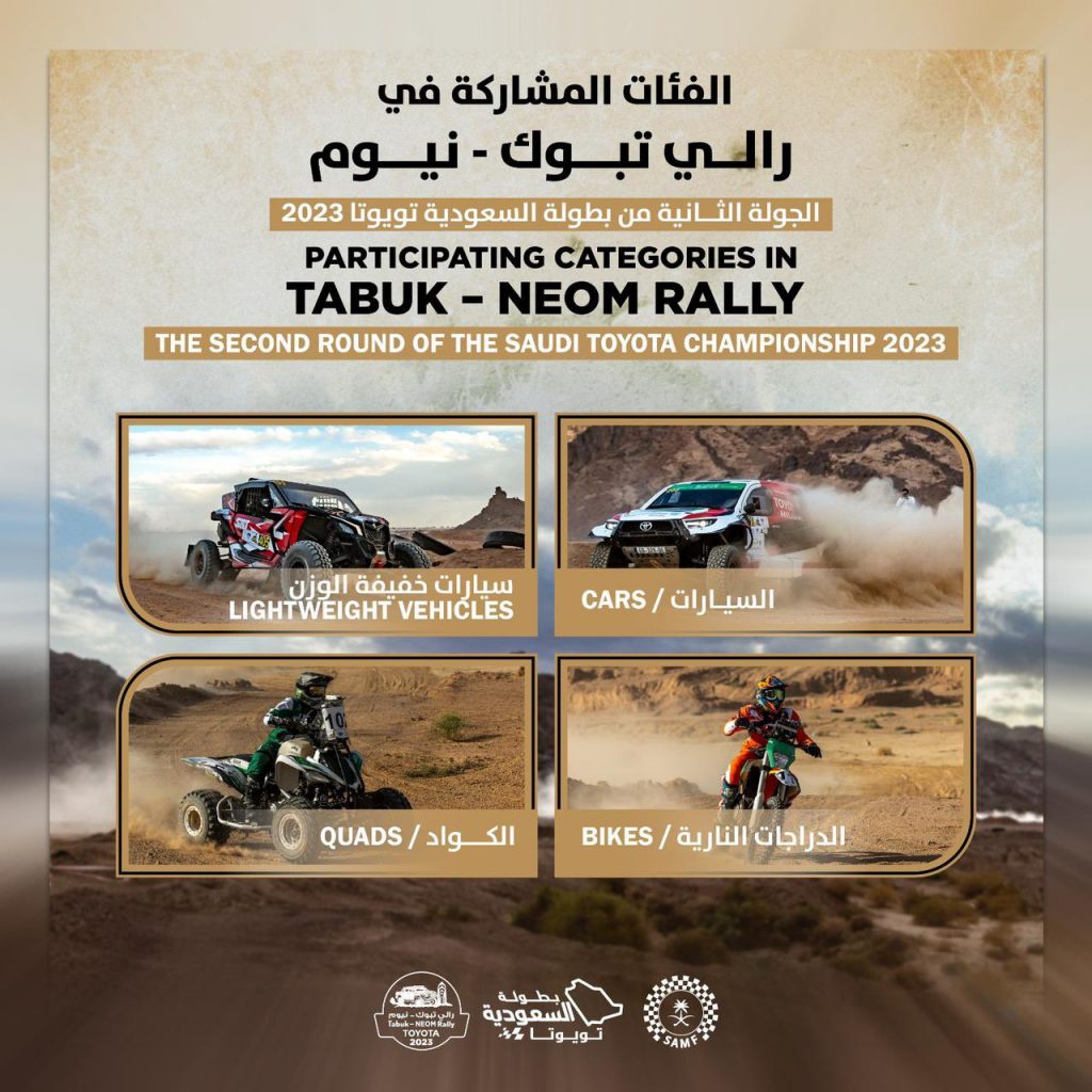 بدء فعاليات رالي تبوك نيوم اليوم والمرحلة الأولى غداً