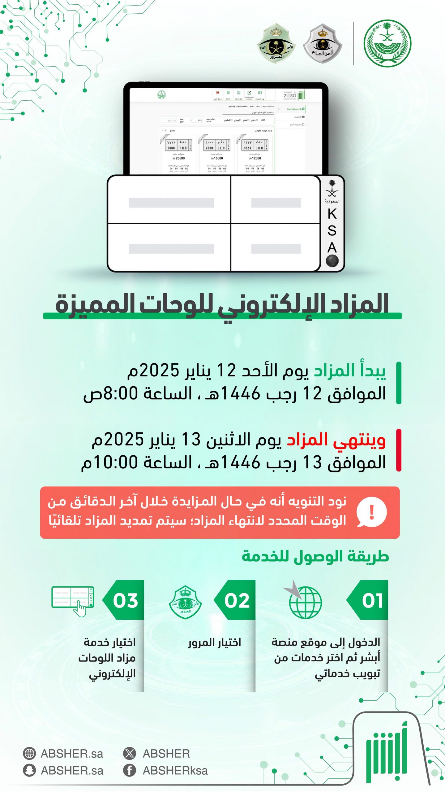 انطلاق مزاد لوحات سيارات مميزة بداية من اليوم بالسعودية