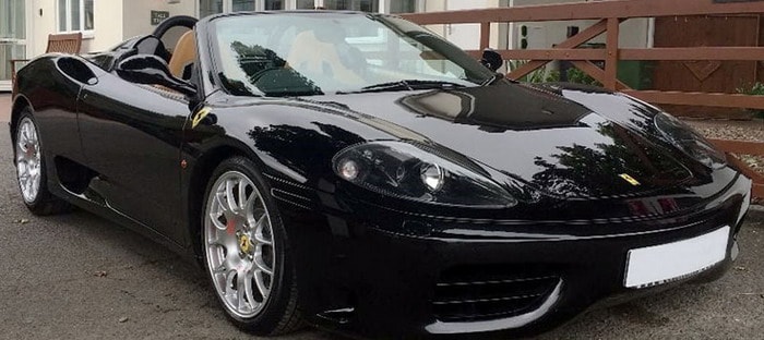 سيارة ديفيد بيكهام فيراري 360 سبايدر معروضة للبيع بالسعر المناسب