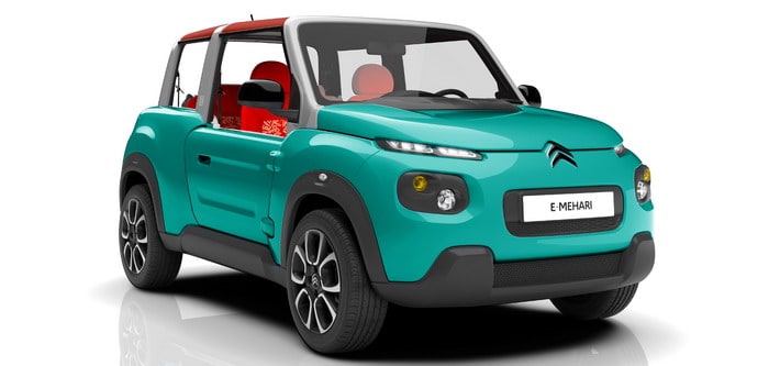 سيتروين E-MEHARI المكشوفة الغريبة تنطلق بقوة وتستعد للمبيعات في الربيع القادم