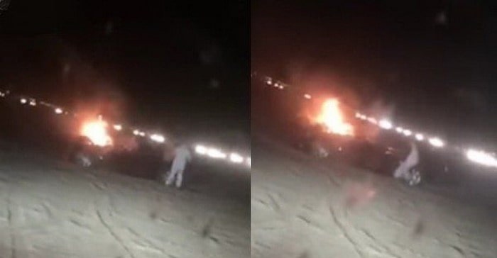 فيديو : شاب سعودي شجاع يقفز داخل سيارة مشتعلة لينقذ طفلة صغيرة
