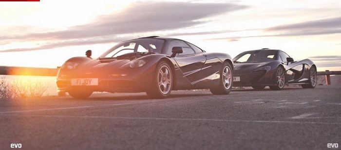 فيديو : وأخيراً ماكلارين F1 تقابل وجهاً لوجه خليفتها P1 علي الطريقة الفرنسية