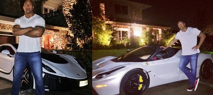 ذا روك يعيش كابوس لصعوبة وضع جسده الضخم داخل لافيراري وGTA سبانو !!