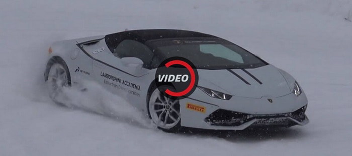 فيديو : قيادة لامبورجيني على الثلج مثال للمتعة الخالصة