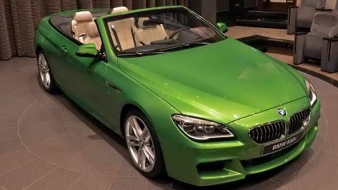 BMW 650i مكشوفة خضراء جافا تعرض في BMW أبو ظبي